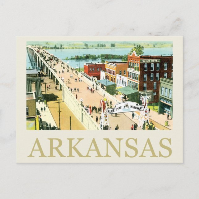 Cartão Postal Vintage Arkansas (Frente)