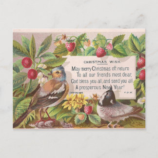 Cartão Postal Vintage Art Christmas Saudação
