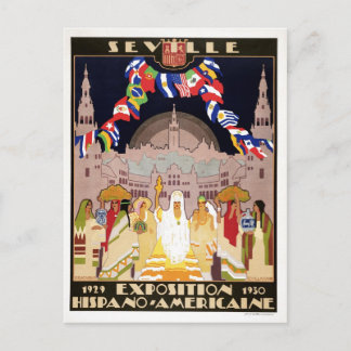 Cartão Postal Vintage art deco Expo hispano-americano Sevilla