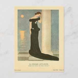 Cartão Postal Vintage Art Deco Ilustração ~ La Belle Affligee