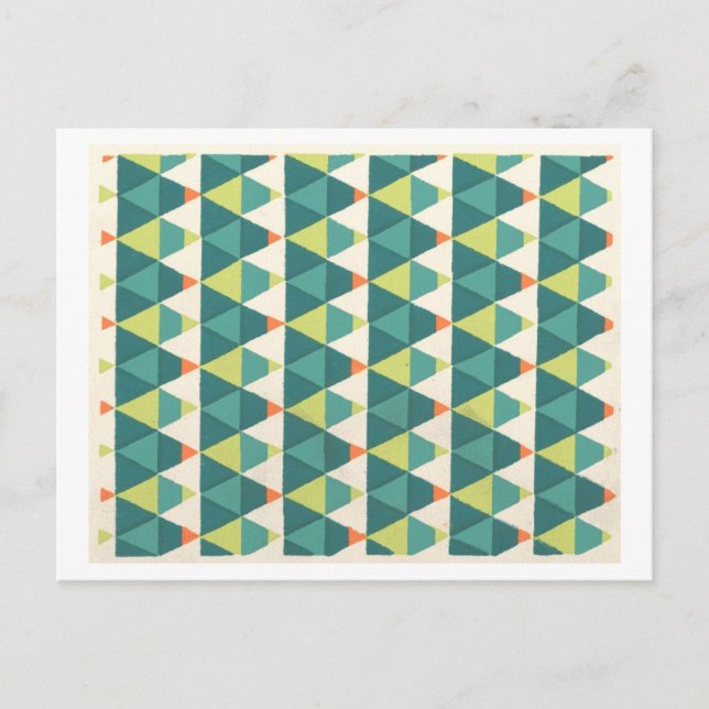 Cartão Postal Vintage Art Deco Pattern in Green (Frente)