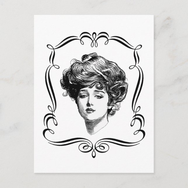 Cartão postal Vintage Art Gibson Girl (Frente)
