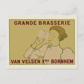 Cartão Postal Vintage Art Nouveau Belga Beer ad