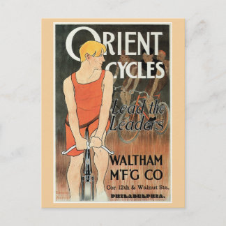 Cartão Postal Vintage art nouveau bicicleta e
