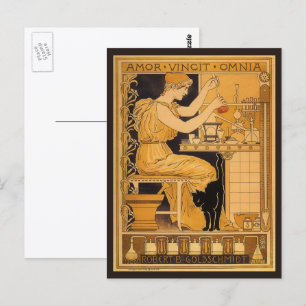 Cartão Postal Vintage Art Nouveau, Love Conquista Todos Os Cient