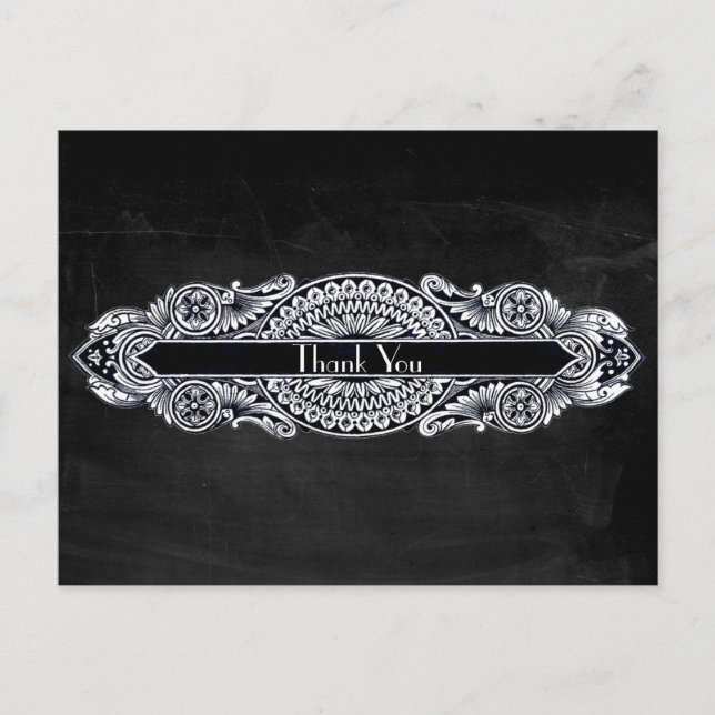 Cartão Postal Vintage Art Nouveau Obrigado (Frente)