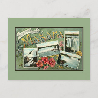 Cartão Postal Vintage art nouveau saudações de Niagara nos anos