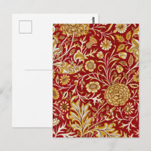 Cartão Postal Vintage Arte Floral Vermelha Cherwell de William M