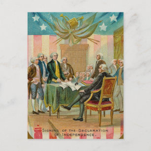 Cartão Postal Vintage Assinando A Declaração De Independência