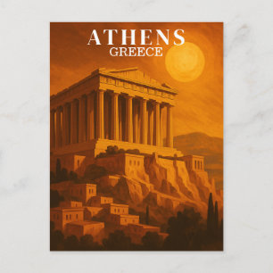 Cartão Postal Vintage Athens Grécia Viagem Retro