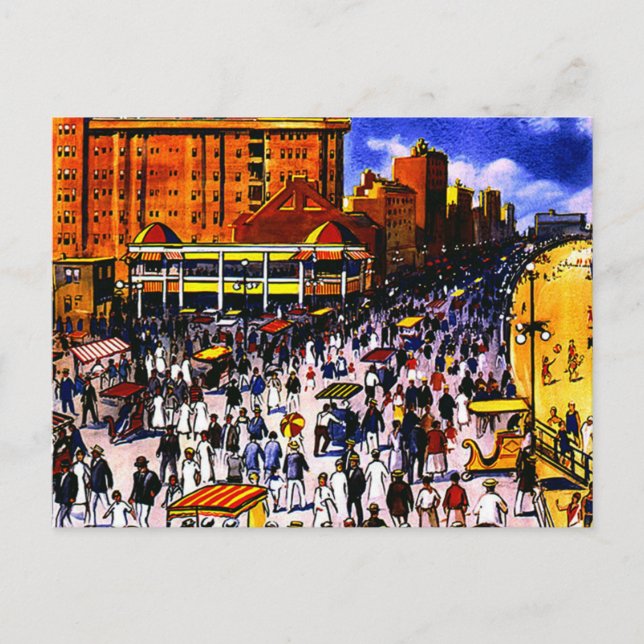 Cartão Postal Vintage Atlantic City Train Viagem (Frente)