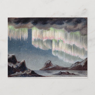 Cartão Postal Vintage Aurora Borealis - Luzes do Norte