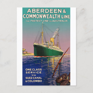CARTÃO POSTAL VINTAGE AUSTRÁLIA OCEAN LINER VIAGEM POSTCARTÃO