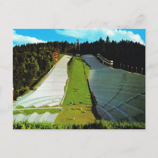 Cartão Postal Vintage Austria, Salto de Esqui de Olimpiadas Inns