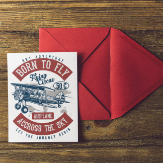 Cartão Postal Vintage Aviation Airplane Color