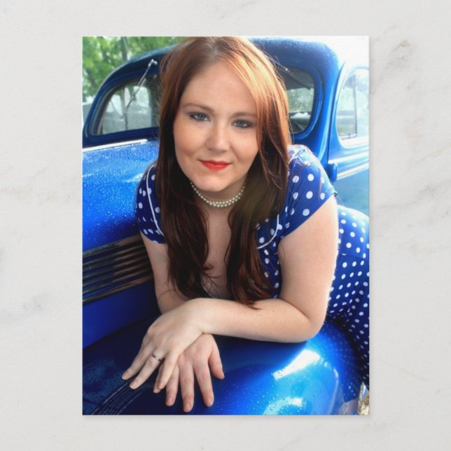 Cartão Postal Vintage Azul (Frente)