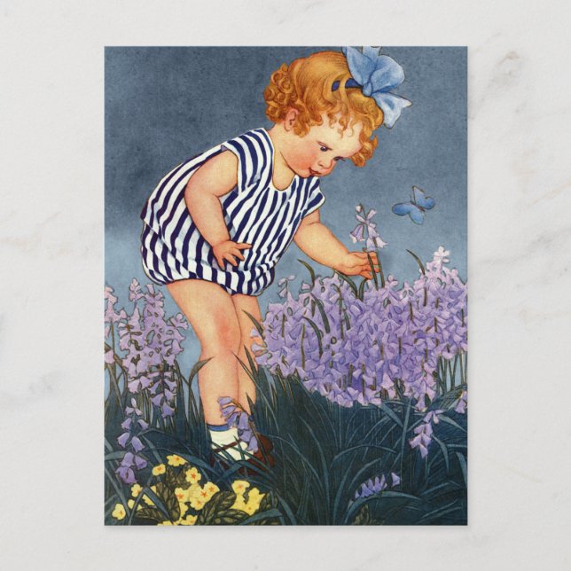 CARTÃO POSTAL VINTAGE "BABY'S SUMMER GARDEN" (Frente)