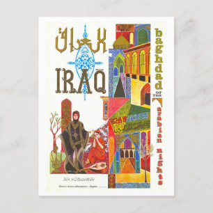 Cartão Postal Vintage Baghdad Poster de viagens Iraque