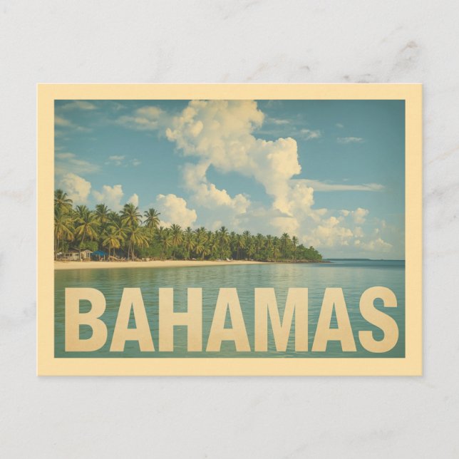 Cartão Postal Vintage Bahamas Viagem (Frente)