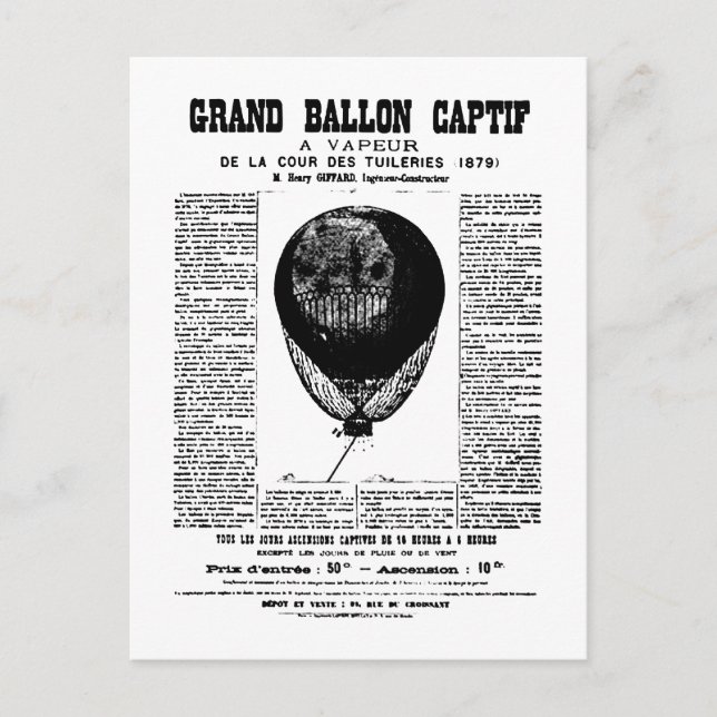 Cartão Postal Vintage Balloons (Frente)