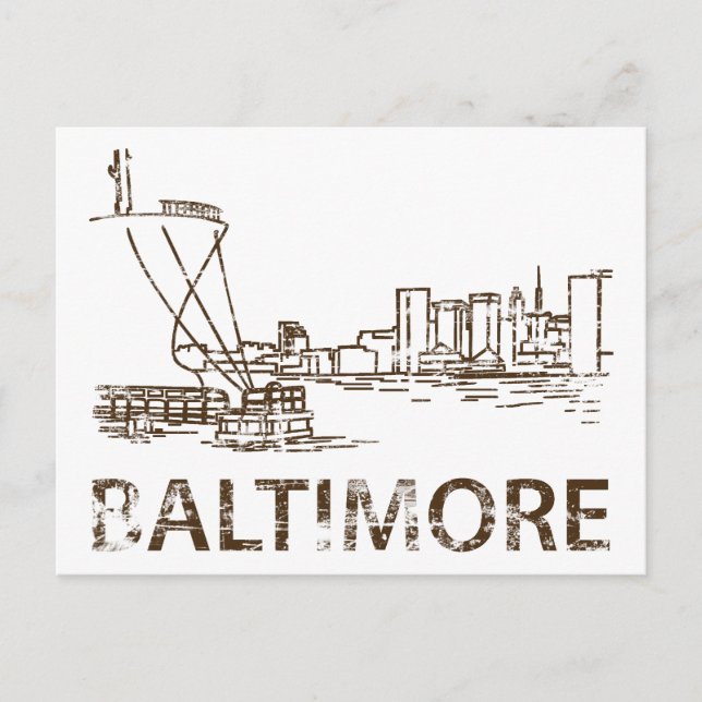 Cartão Postal Vintage Baltimore (Frente)