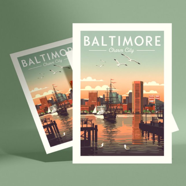 Cartão Postal Vintage Baltimore (Criador carregado)