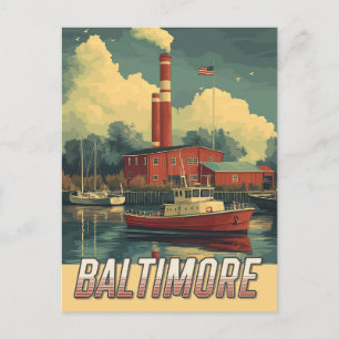 Cartão Postal Vintage Baltimore Maryland
