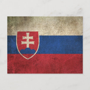 Cartão Postal Vintage - Bandeira em apuros da Eslováquia