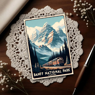 Cartão Postal Vintage Banff National Park Canada Travel
