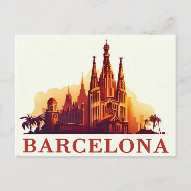 Cartão Postal Vintage Barcelona Espanha (Frente)