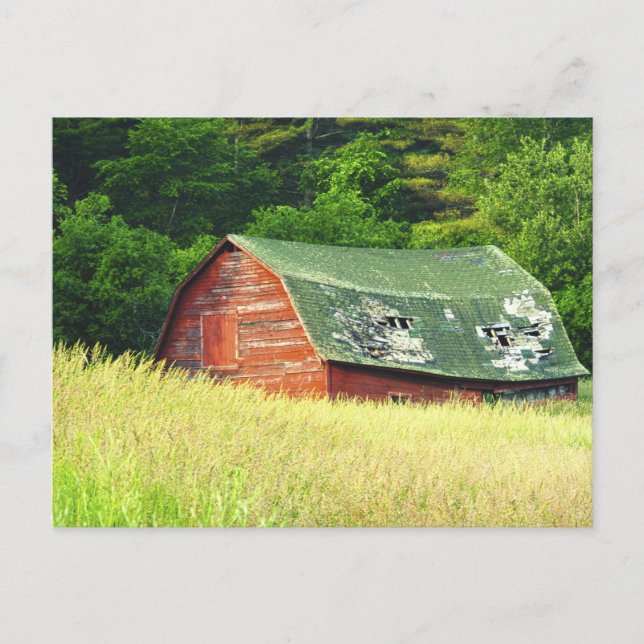 Cartão Postal Vintage Barn nos Adirondacks, N. S. (Frente)