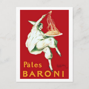 Cartão Postal Vintage Baroni Pasta Advertisement