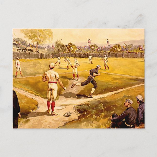 Cartão Postal Vintage Baseball Game (Frente)