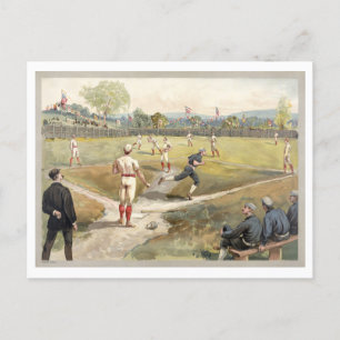 Cartão postal Vintage Baseball Illustration