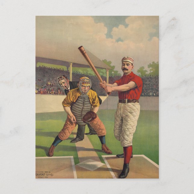 Cartão postal Vintage Baseball Poster (Frente)