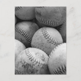 Cartão Postal Vintage Baseballs em preto e branco