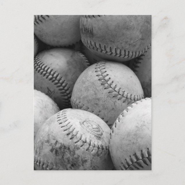 Cartão Postal Vintage Baseballs em preto e branco (Frente)