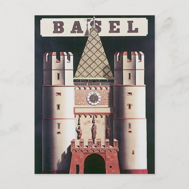 Cartão Postal Vintage Basel Suiça (Frente)