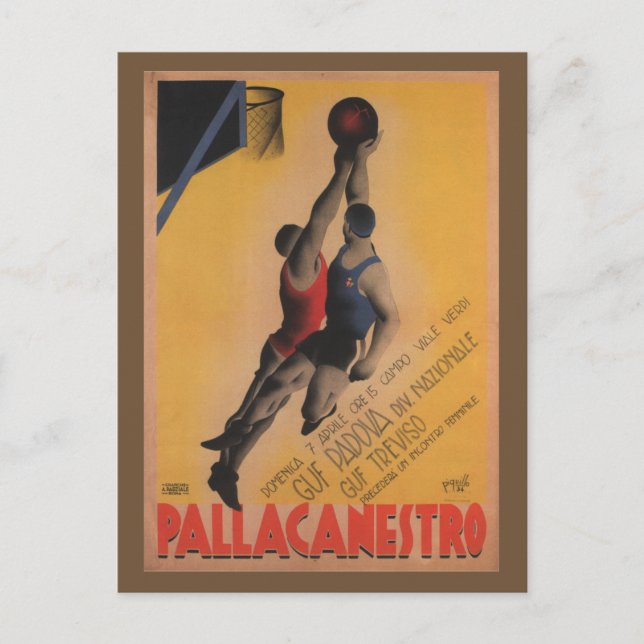 Cartão Postal Vintage - Basquete Italiano (Frente)