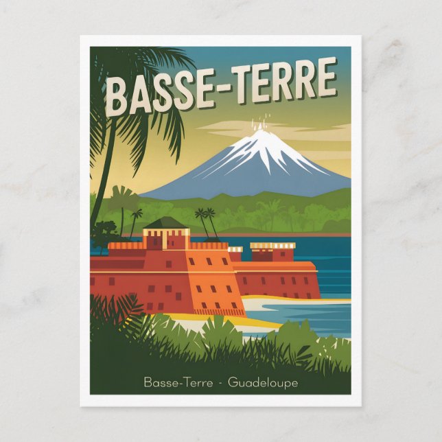 Cartão Postal Vintage Basse-Terre Guadeloupe (Frente)