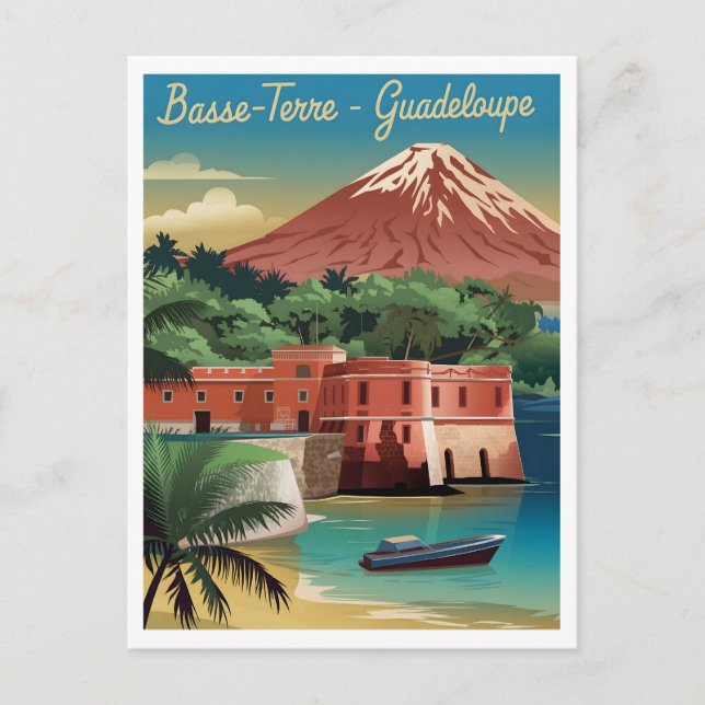 Cartão Postal Vintage Basse-Terre Guadeloupe (Frente)