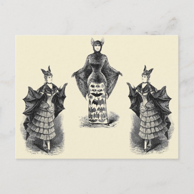 Cartão Postal Vintage Bat Ladies (Frente)