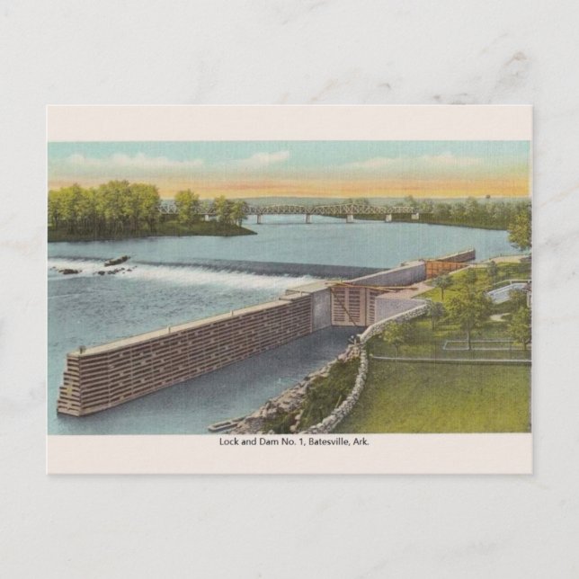 Cartão postal vintage Batesville Arkansas Lock and (Frente)