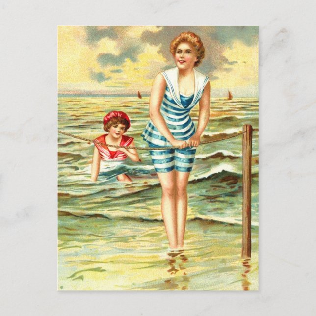 Cartão Postal Vintage Bathing Beauties (Frente)