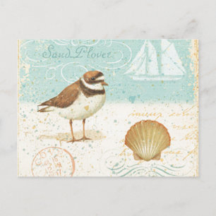 Cartão Postal Vintage Beach Scene