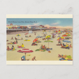 Cartão postal Vintage Beach Scene Ocean City NJ