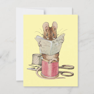 Cartão Postal Vintage Beatrix Potter Tailor do Rato Gloucester