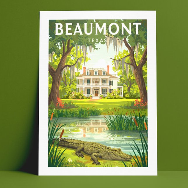 Cartão Postal Vintage Beaumont Texas (Criador carregado)