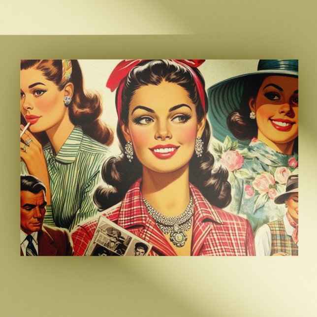 Cartão Postal Vintage Beauty Fashion Girls (Criador carregado)
