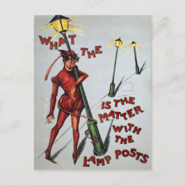 Cartão Postal Vintage Bebado Devil